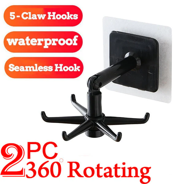 360 Rotatable Wall Hooks for Hanging Pack of 2