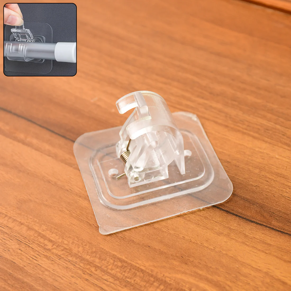 Transparent Self Adhesive Wall Clip with Strong Spring Grip