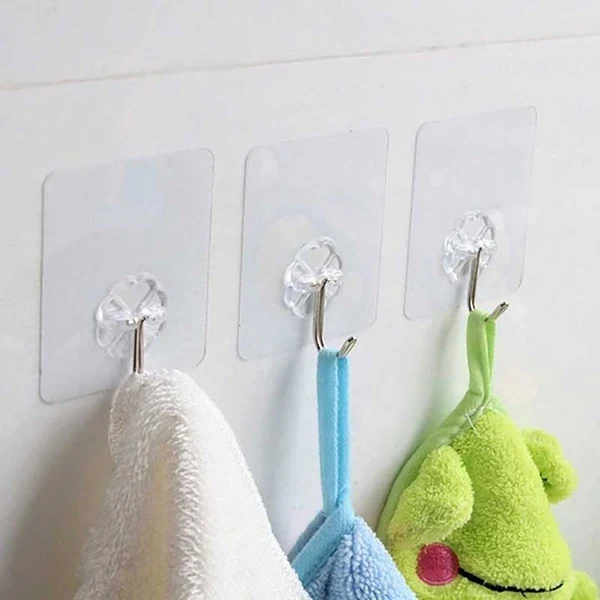 Small Stainless Steel Self Adhesive Wall Hooks Strong Hold