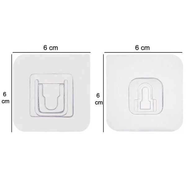 Adhesive Plastic Wall Hooks Heavy Duty One Pair