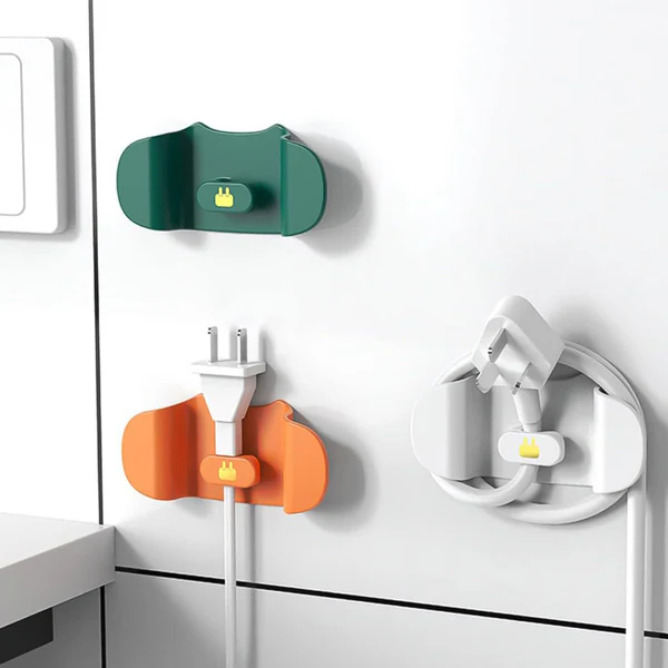 Wall Mounted Plug Holder Hook for Cable and Charger