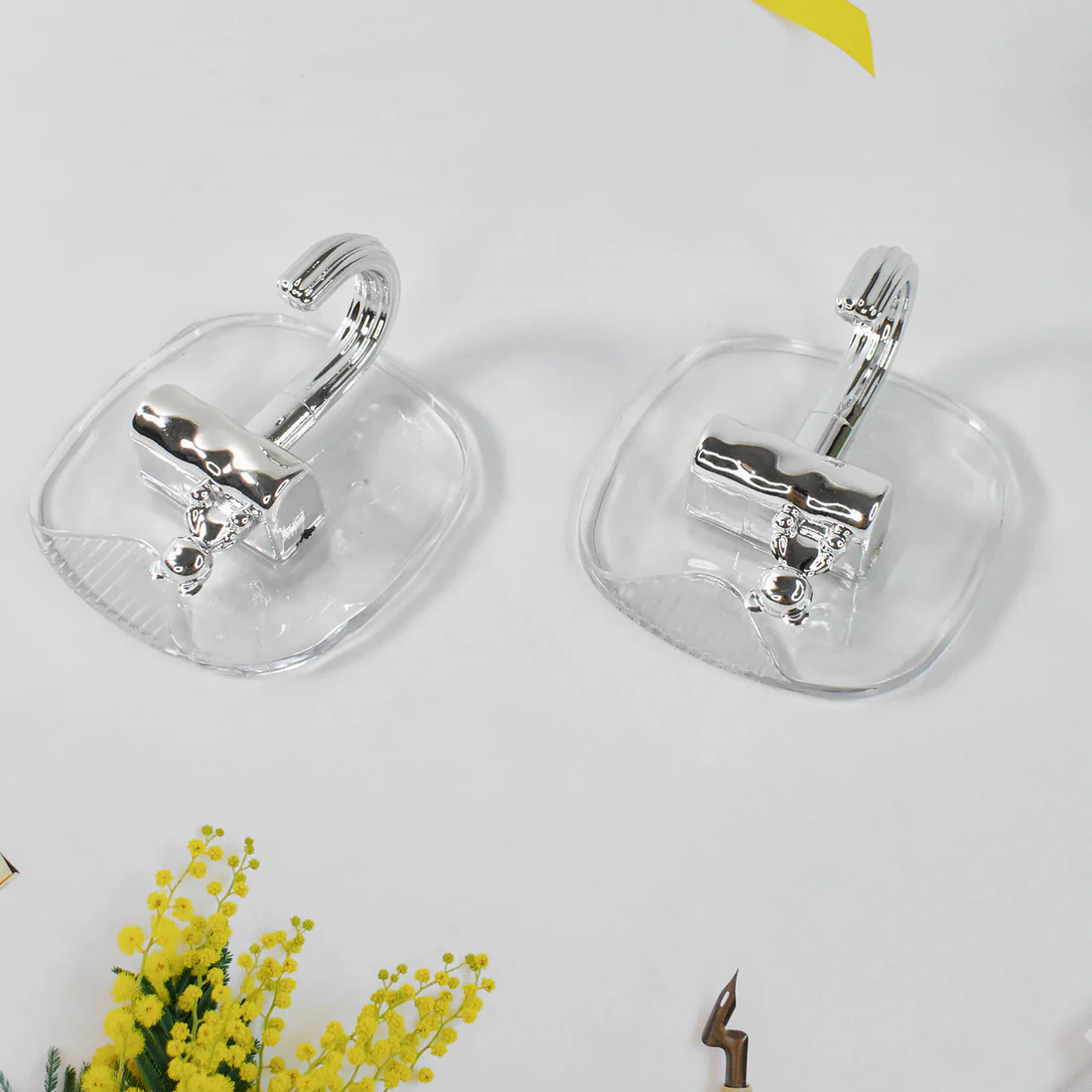 Large Plastic Self Adhesive Wall Hooks Heavy Duty Set