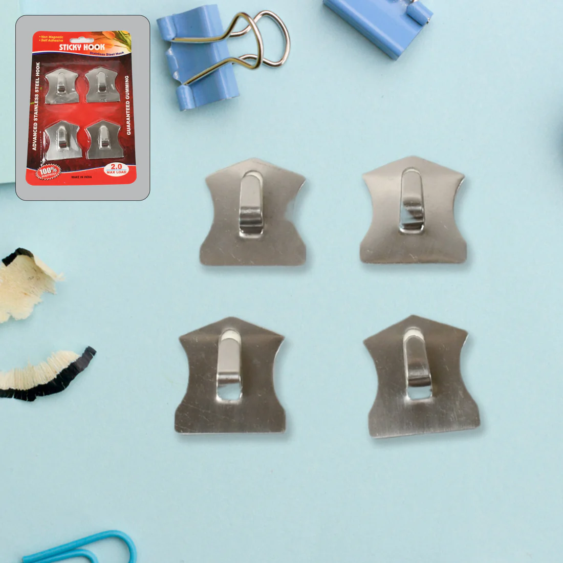 Self Adhesive Stainless Steel Hooks Wate...