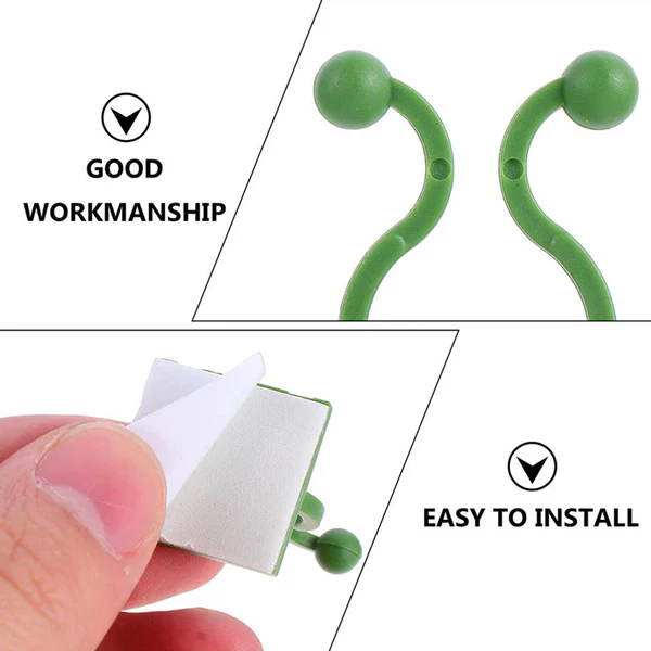 Plant Climbing Wall Fixture Clip Self Adhesive Hook Set 200 Pcs