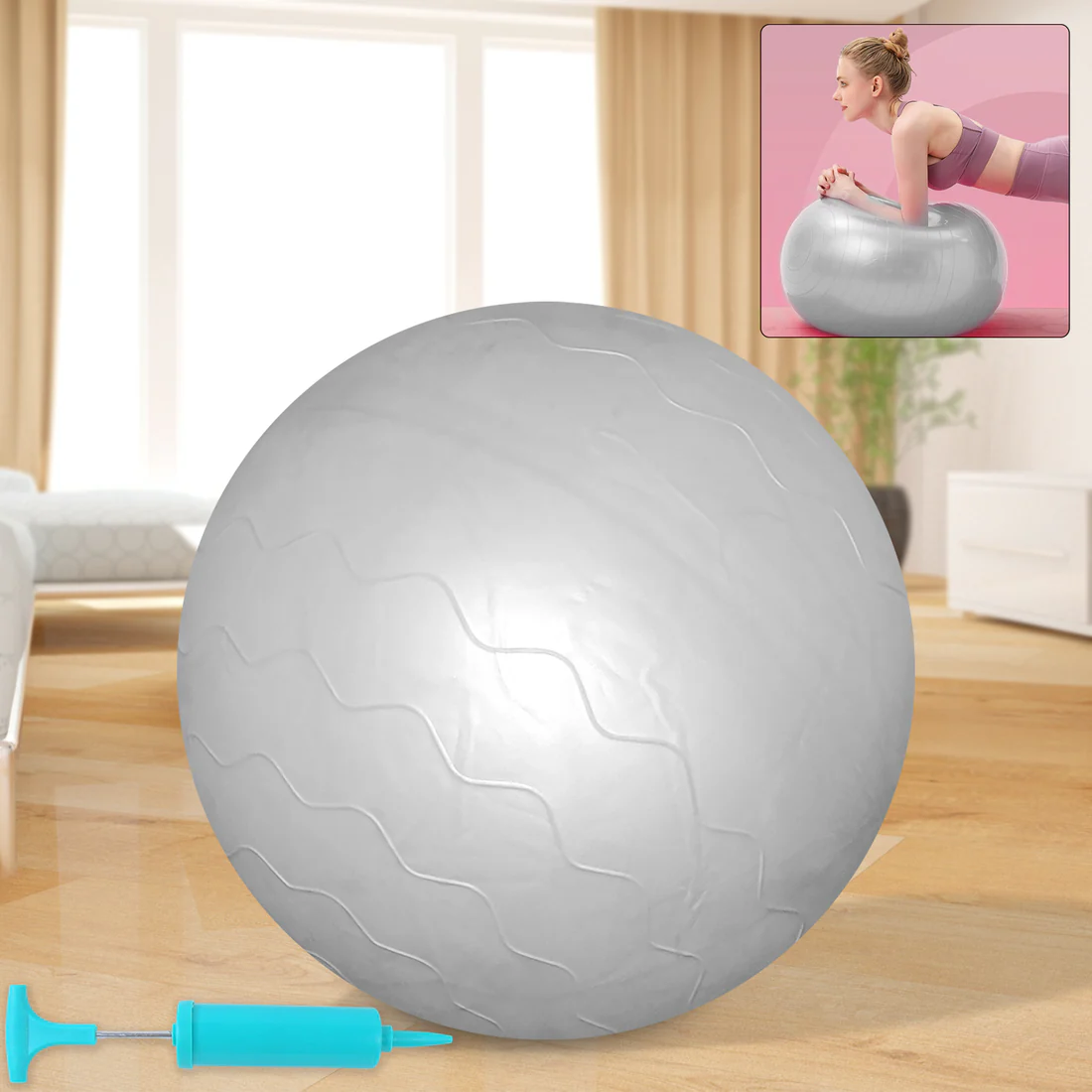 Heavy Duty Non Slip Stability Gym Ball with Foot Pump