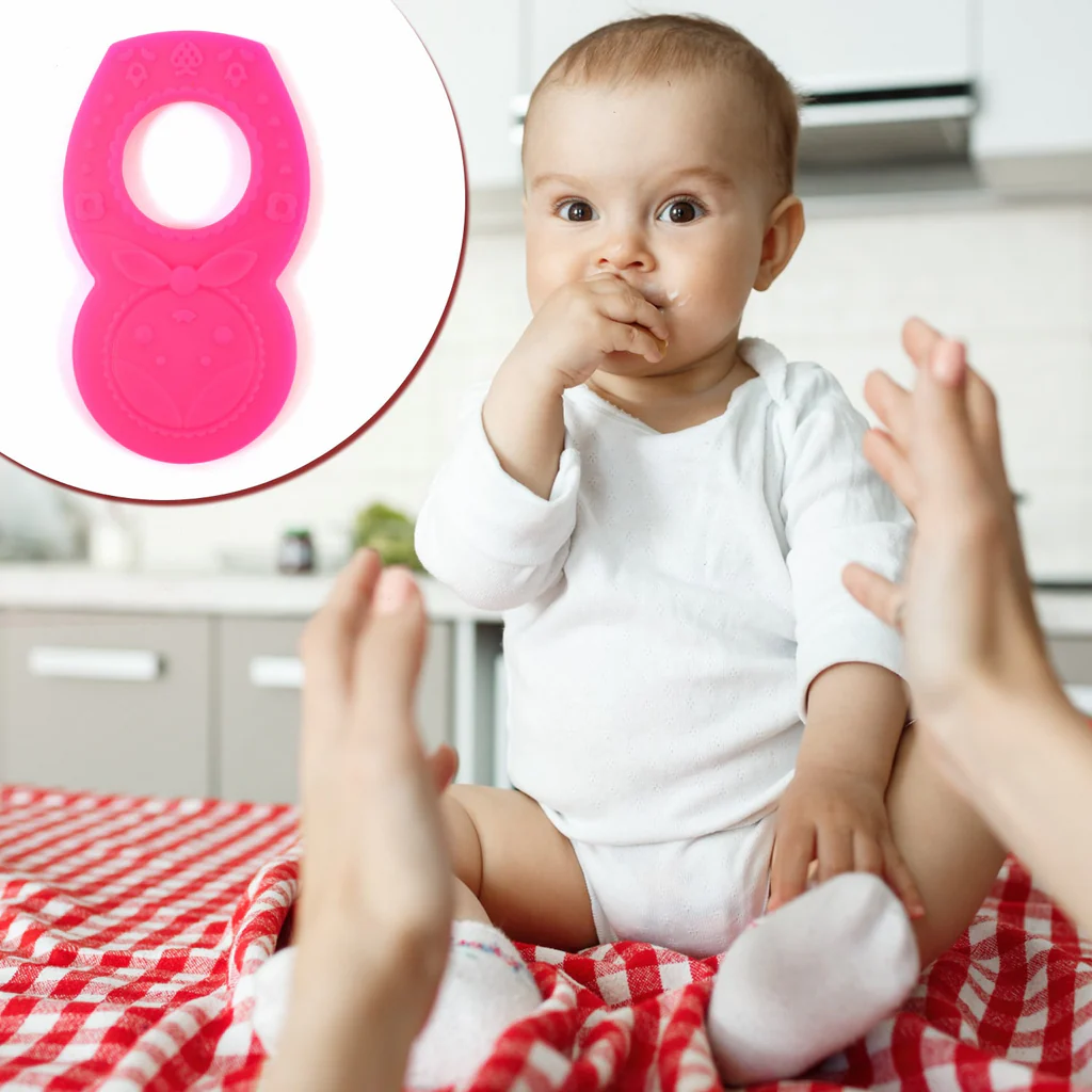 Soft silicone baby teether gentle chewing support for infants