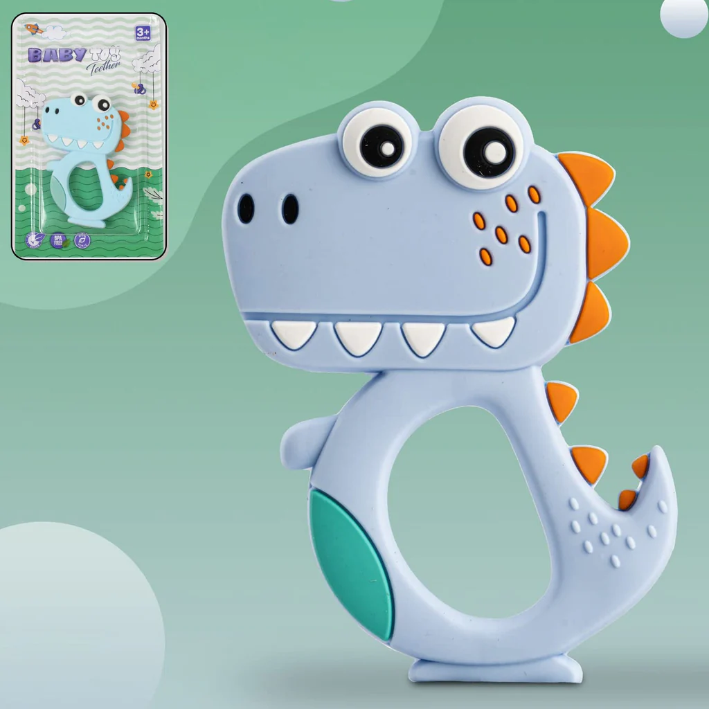 Silicone Dinosaur Baby Teether Safe Soft...