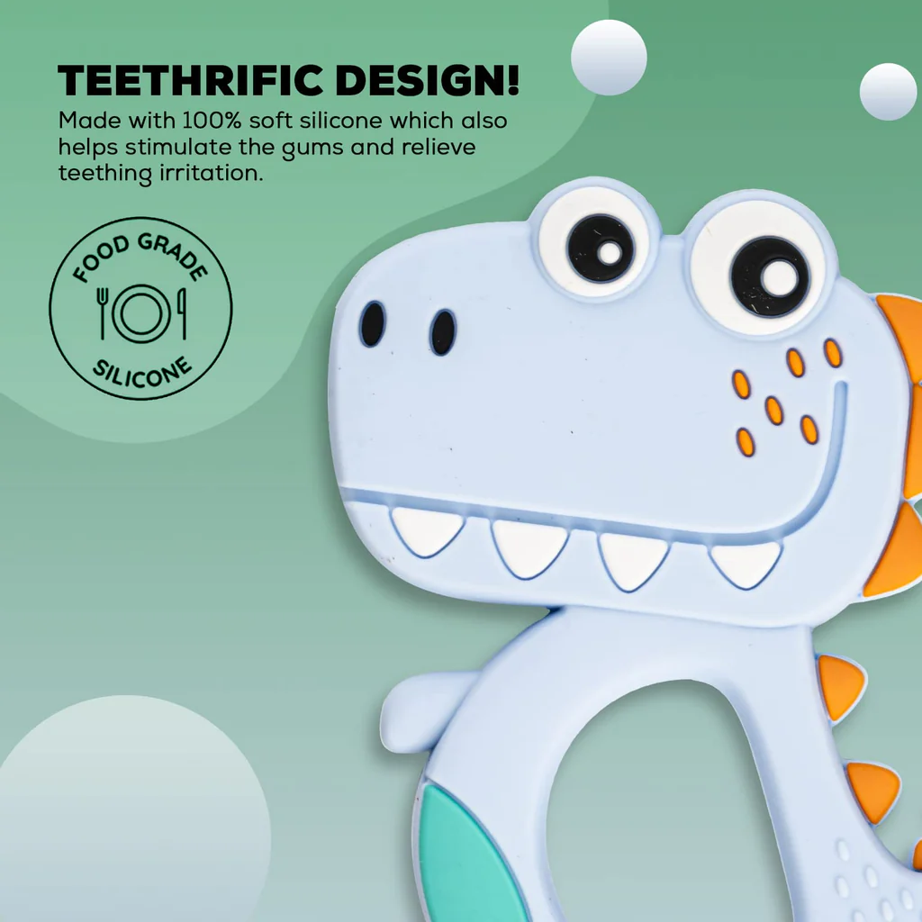 Silicone Dinosaur Baby Teether Safe Soft Chewing Toy