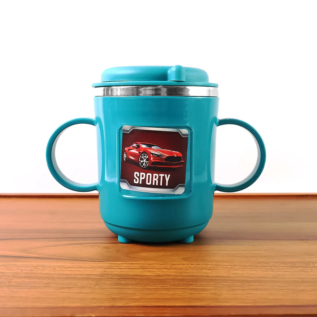 Kids Sporty Sipper Mug with Straw and Dual Handles