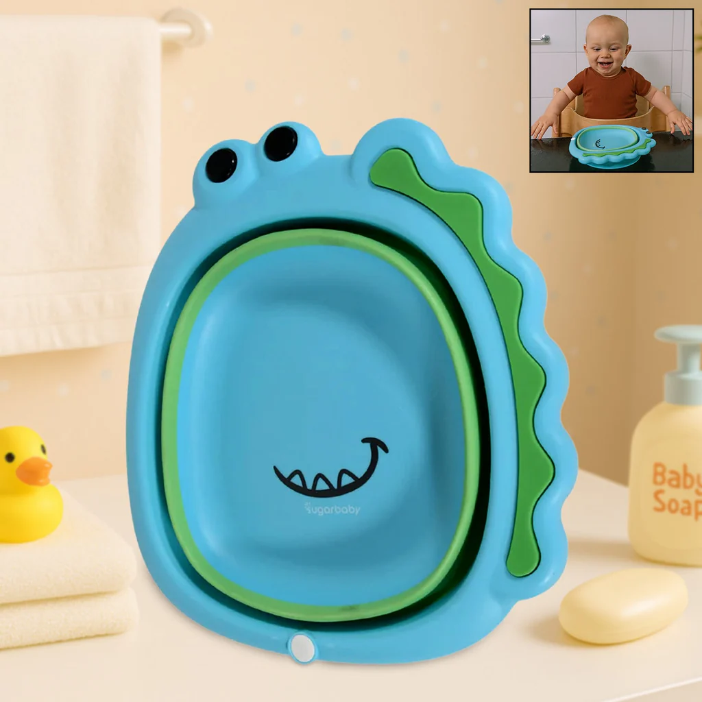 Foldable Frog Shape Baby Wash Basin Lightweight Tub