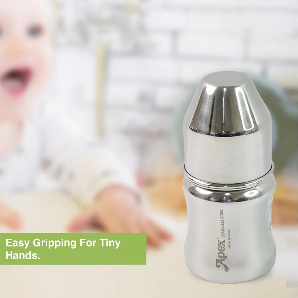 Premium Stainless Steel Baby Feeding Bottle 125 ML