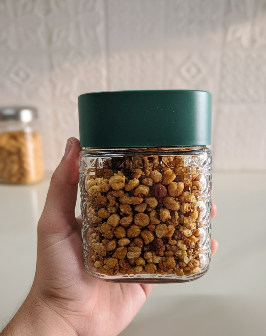 Transparent Glass Storage Jar 700ml Set of 2