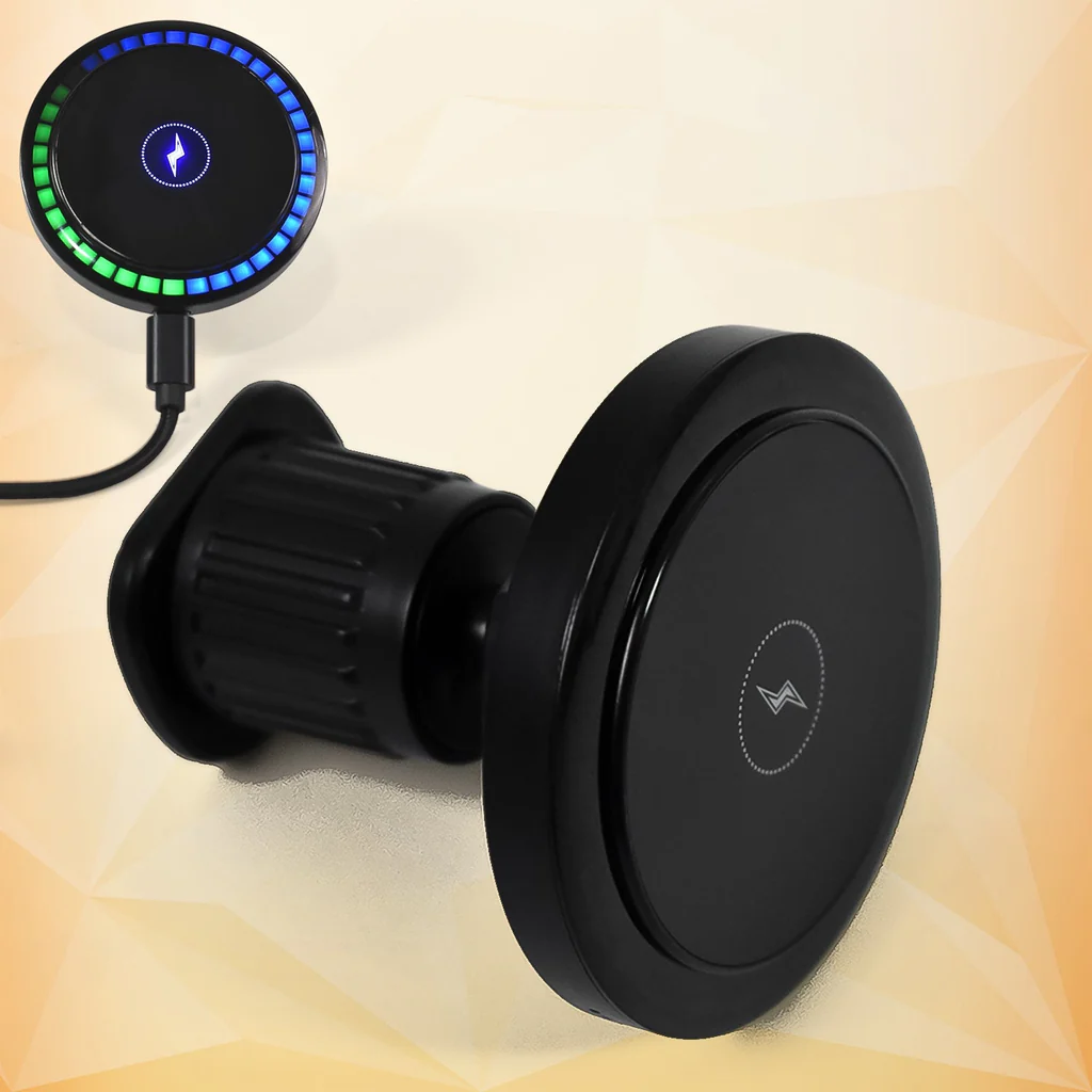Magnetic Phone Mount Wireless Charger with LED Lights