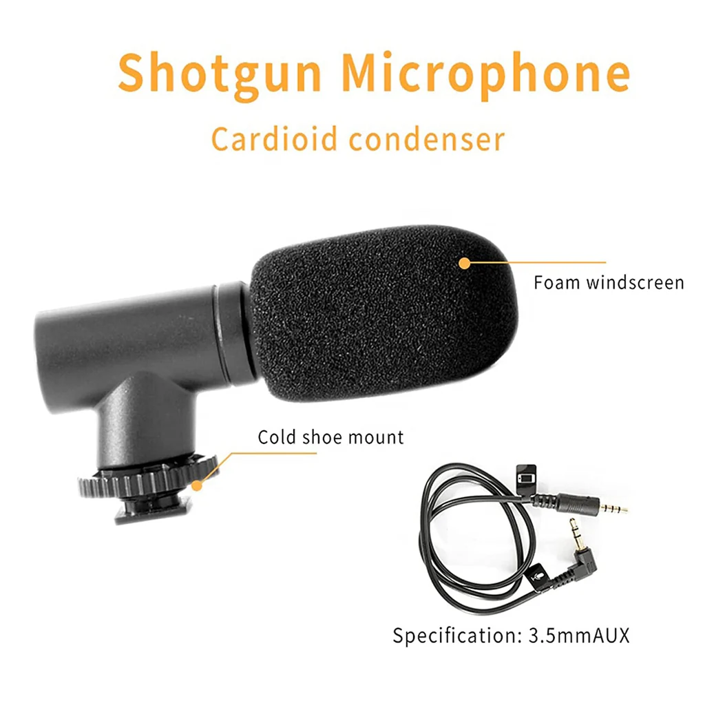 Vlogging Kit with Mic Mini Tripod LED Light Phone Holder