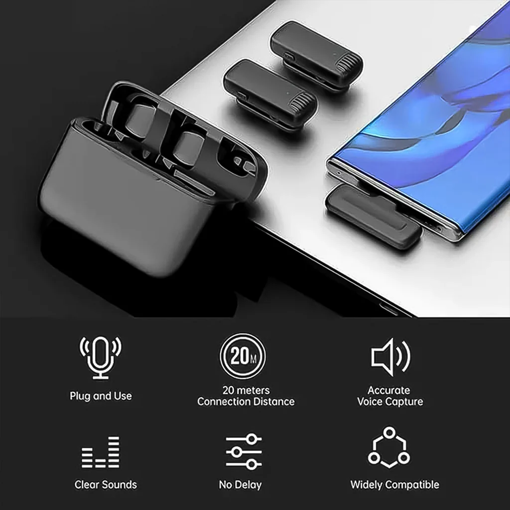 Wireless Collar Microphone for Smartphone Type C Set