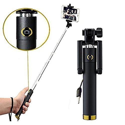Wired Selfie Stick with AUX Cable for Smartphones