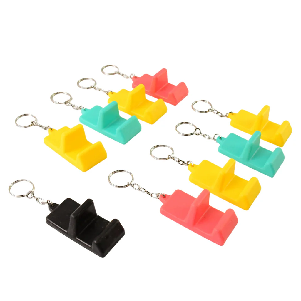 2 in 1 Plastic Mobile Stand Keychain Set of 9