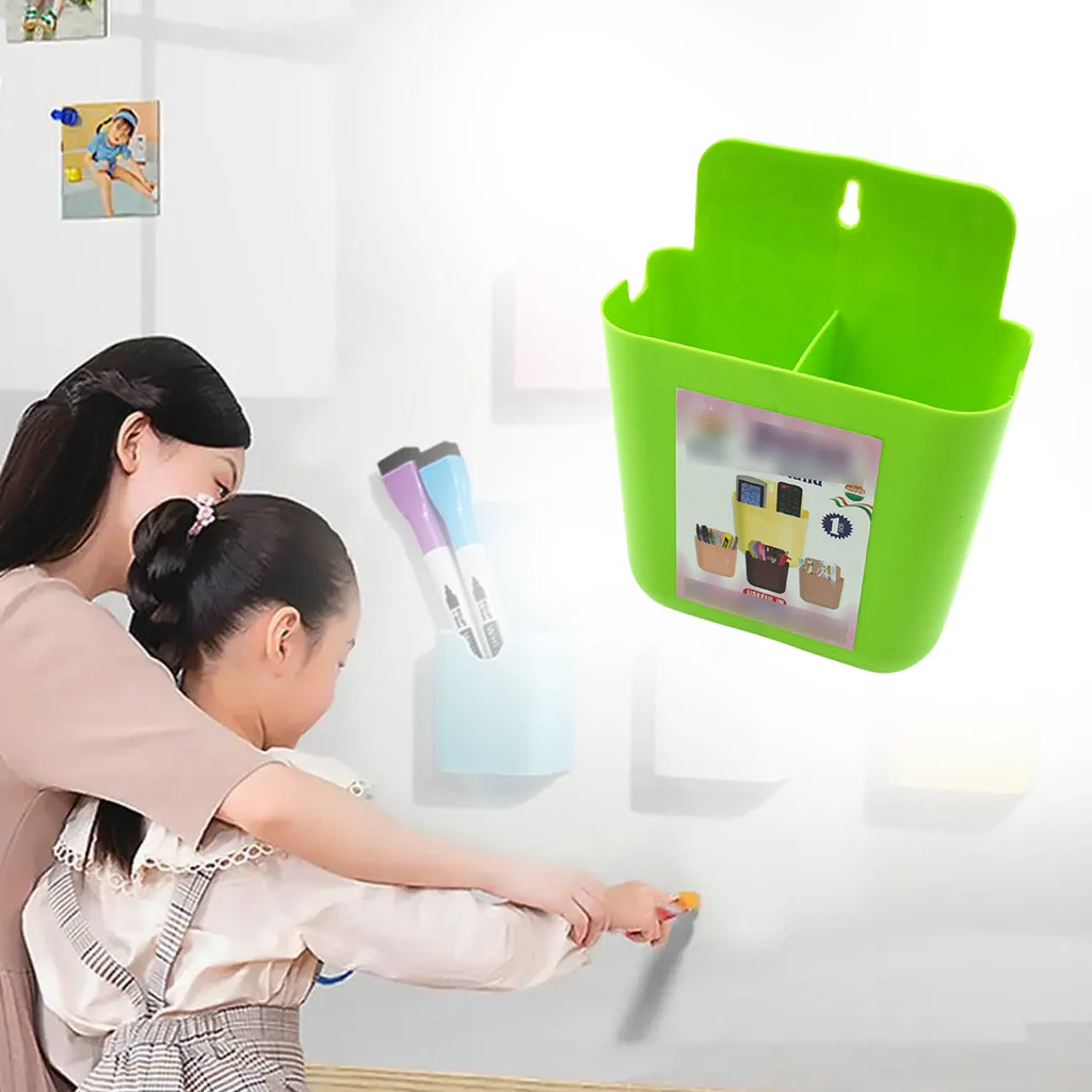 Dual Compartment Wall Holder for Mobile and Makeup Brushes