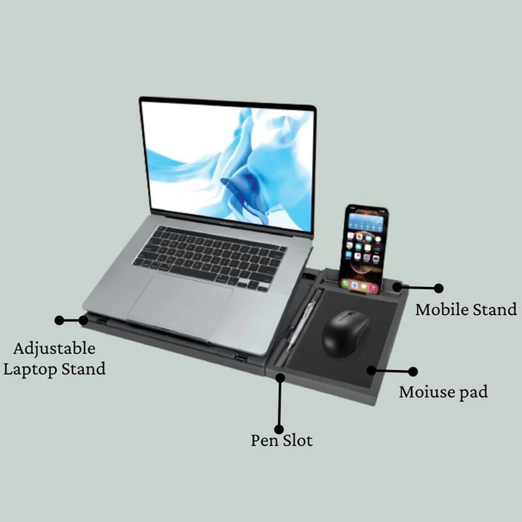 Portable Foldable Laptop Stand with Free Phone Holder
