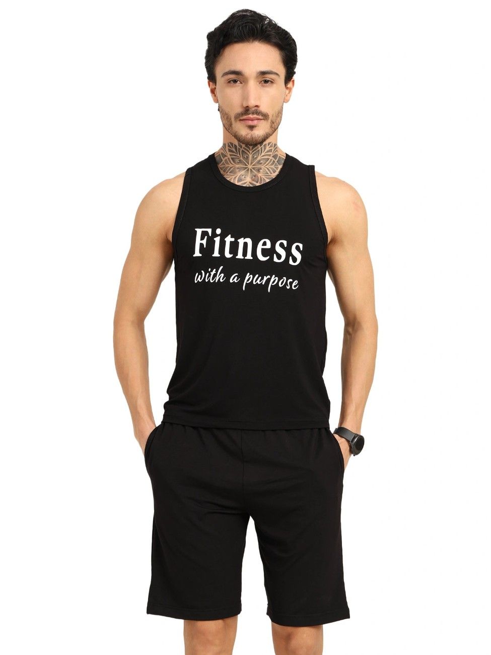 Men’s Bamboo Gym Vest – Soft, Breathable Workout Tank in Black