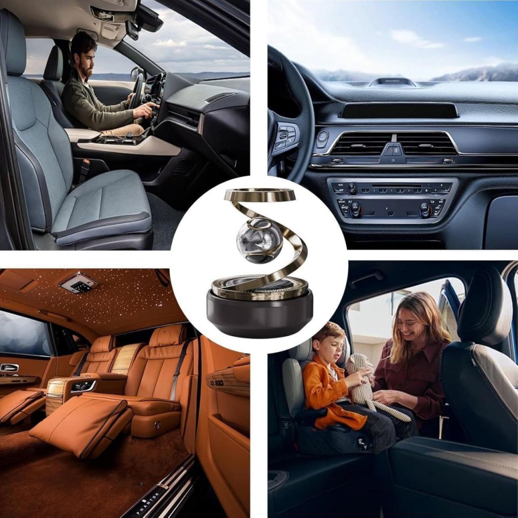 Solar Rotating Car Air Freshener Dashboard Diffuser