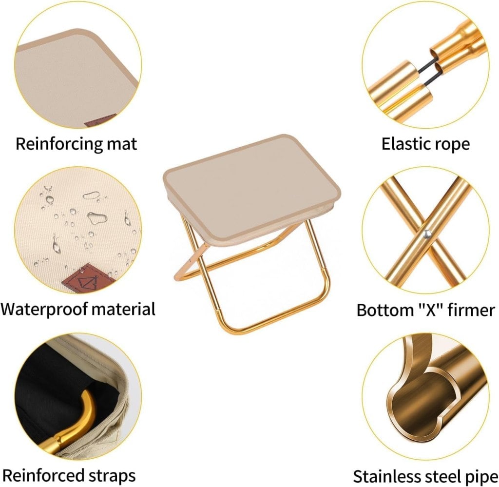 Portable Folding Stool with Zipper Bag for Outdoor Camping