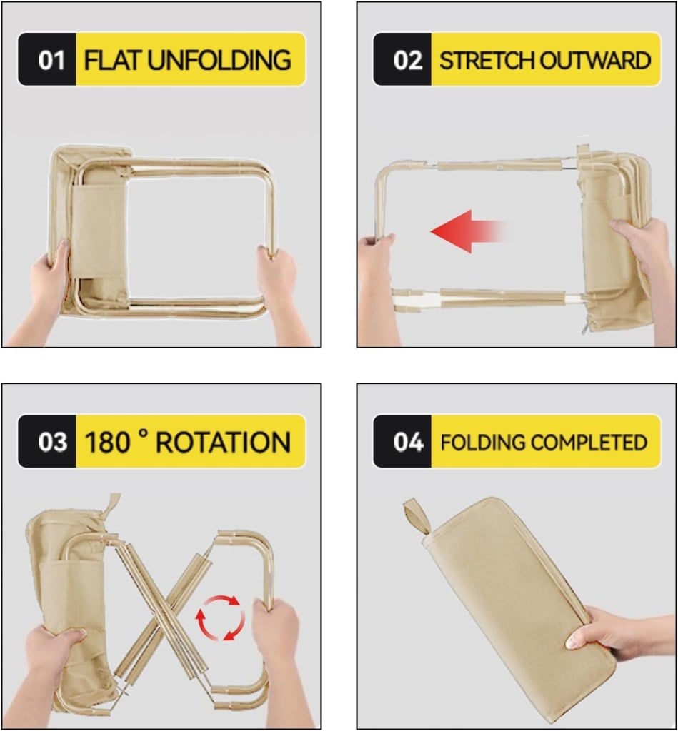 Portable Folding Stool with Zipper Bag for Outdoor Camping