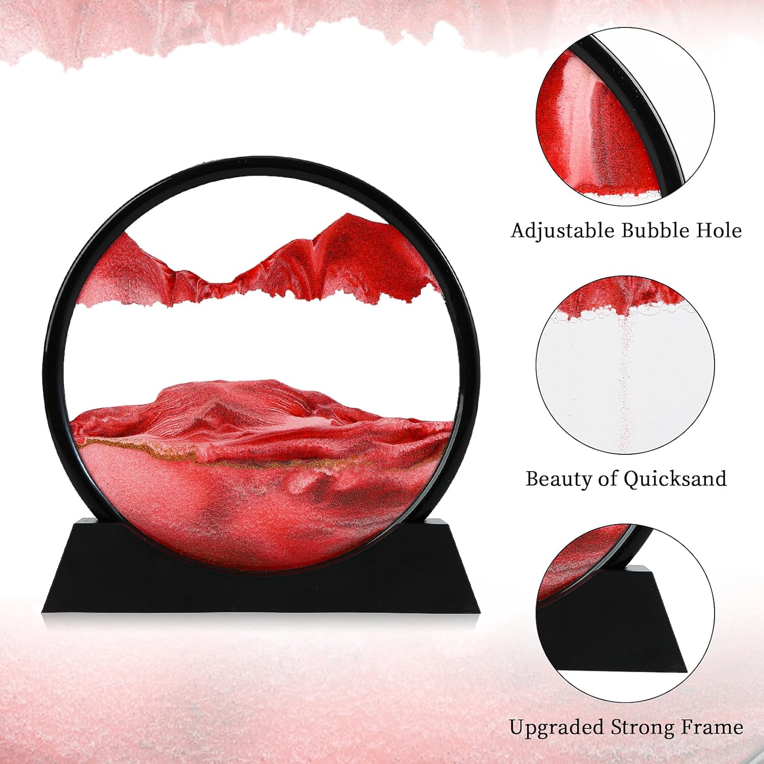 Moving Sand Art Picture 3D Liquid Motion Glass Decor