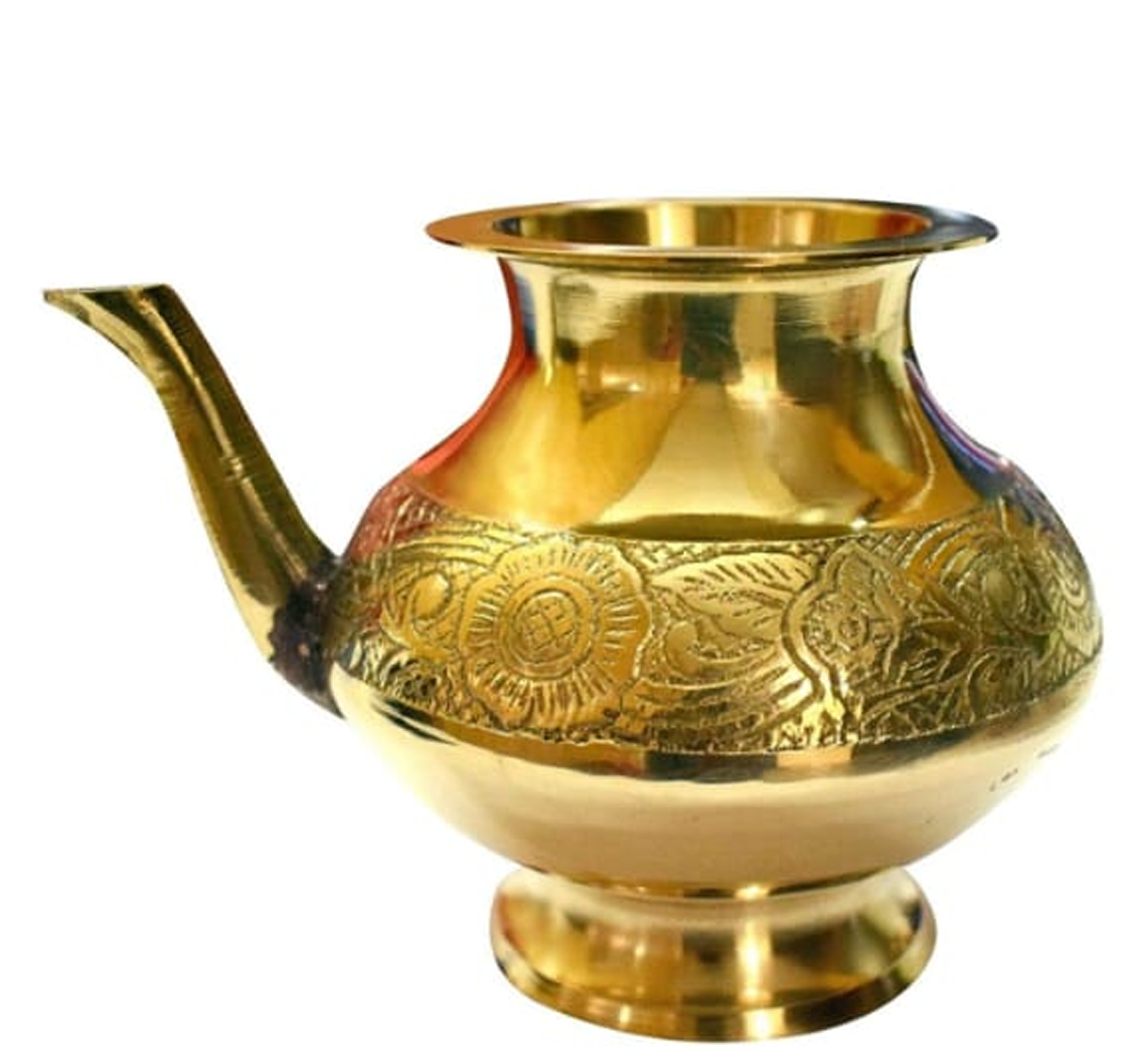 Mii Art Brass Neti Pot Pooja Lota / Karva for Karvachauth & Kalash | Medium Brass Lota 250 ml (Size – 10 cm) | Pack of 1