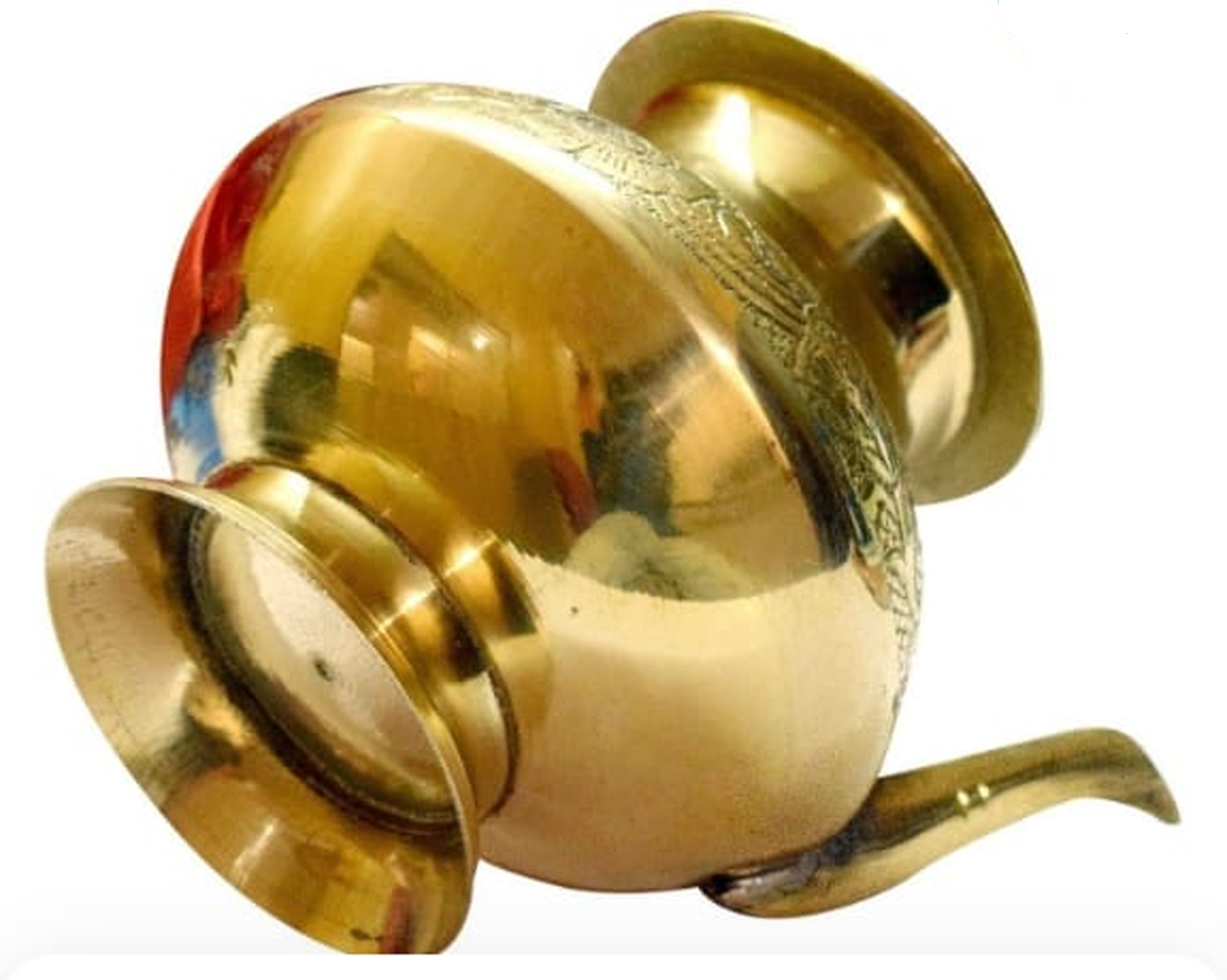 Mii Art Brass Neti Pot Pooja Lota / Karva for Karvachauth & Kalash | Medium Brass Lota 250 ml (Size – 10 cm) | Pack of 1