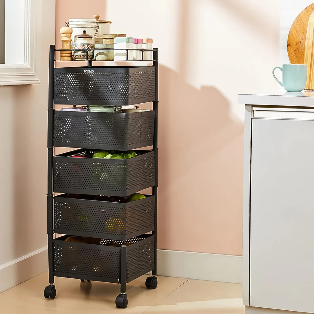 5 Layer Multipurpose Kitchen Storage Trolley with Wheels