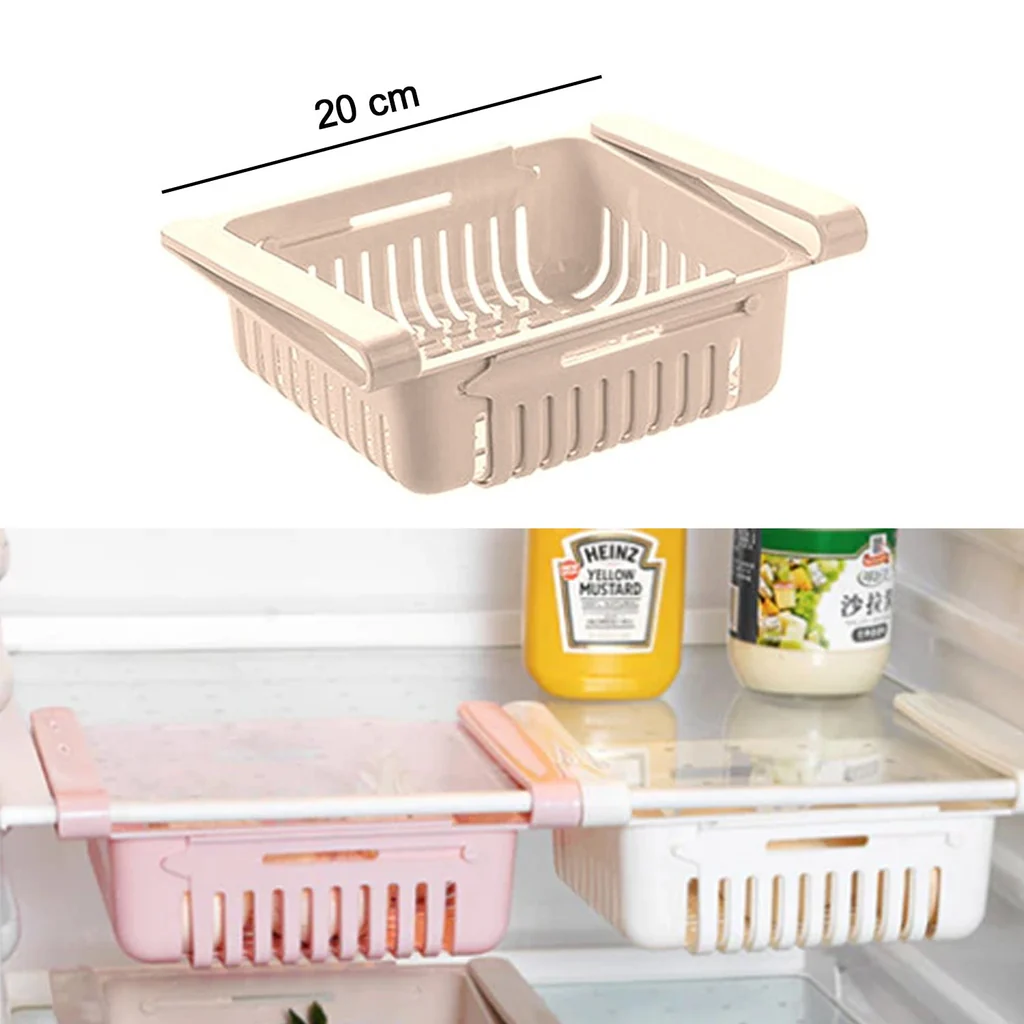 Fridge Organizer Drawer - Adjustable Fridge Storage Basket