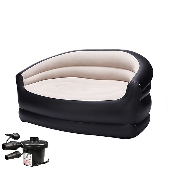 Comfort Outdoor and Indoor Portable & Inflatable Double Size Air Sofa With Electric Air Pump