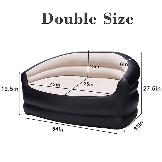 Comfort Outdoor and Indoor Portable & Inflatable Double Size Air Sofa With Electric Air Pump