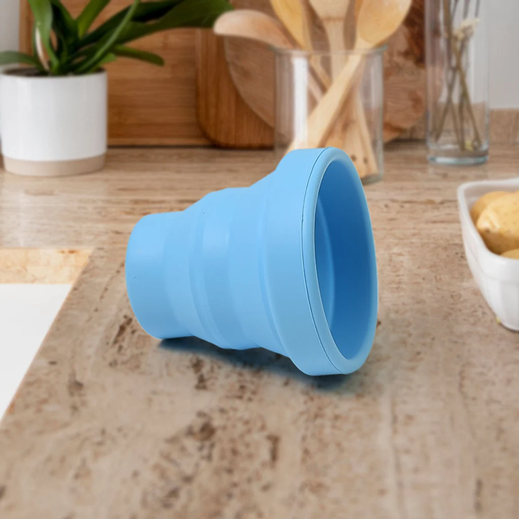 Round Silicone Foldable Glass, Foldable Travel Mug Without Lid