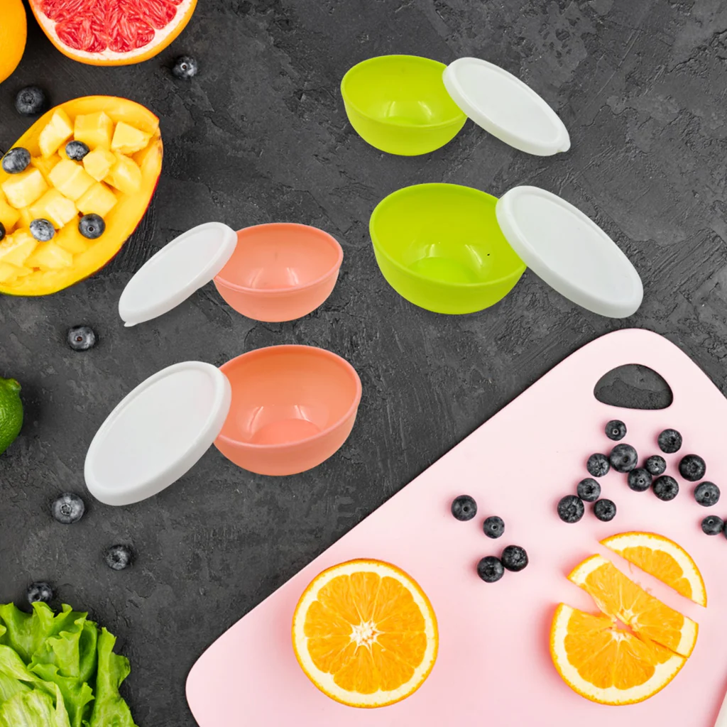 Multipurpose Small Round Plastic Bowl / Katori With Lid, Microwave Safe Reusable Lightweight Bowl, Dishwasher Safe Chutney Bowl