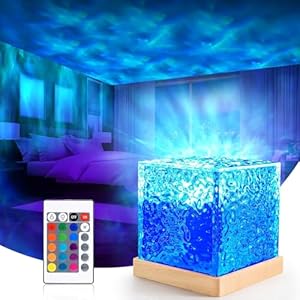 Lights Lamp Romantic Warm Ocean Wave Night Light for Bedroom Astronaut Galaxy Projector Night Lamp for Kids – Cute Bed Lamp, Fancy Light Decor, Relaxing Aurora Projector for Bedroom