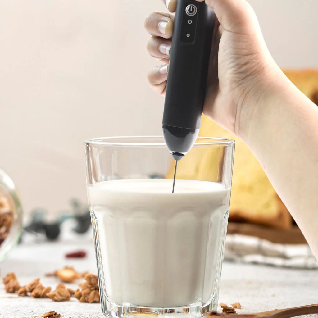 Small Electric Handheld Milk Frother with Stainless Steel Whisk