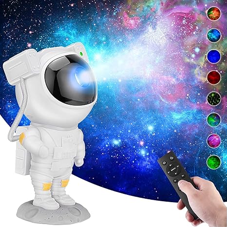 Astronaut Galaxy Projector with Remote Control – 360° Adjustable Timer Kids Astronaut Nebula Night Light, for Gifts,Baby Adults Bedroom, Gaming Room, Home and Party (Corded Electric)