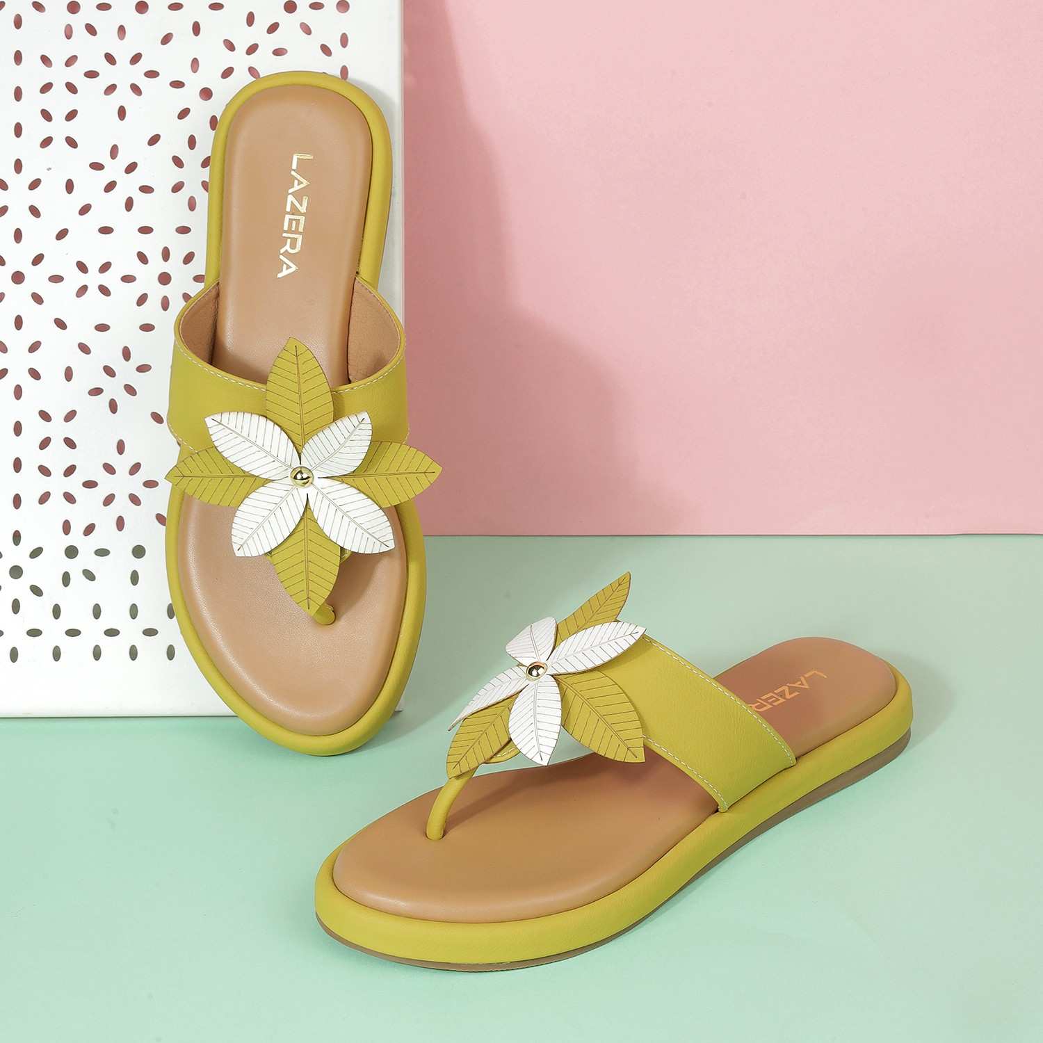 Women’s Floral Thong Flats | Slip-On Mules with Large Flower | Summer Casual