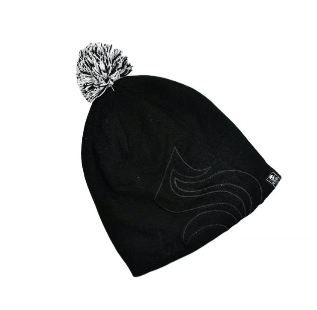 Men's and Women's Skull Slouchy Winter Woolen Knitted Black Inside Fur Beanie Cap