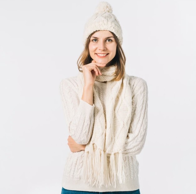 Cap for Winter Woolen Knitted Black Insi...