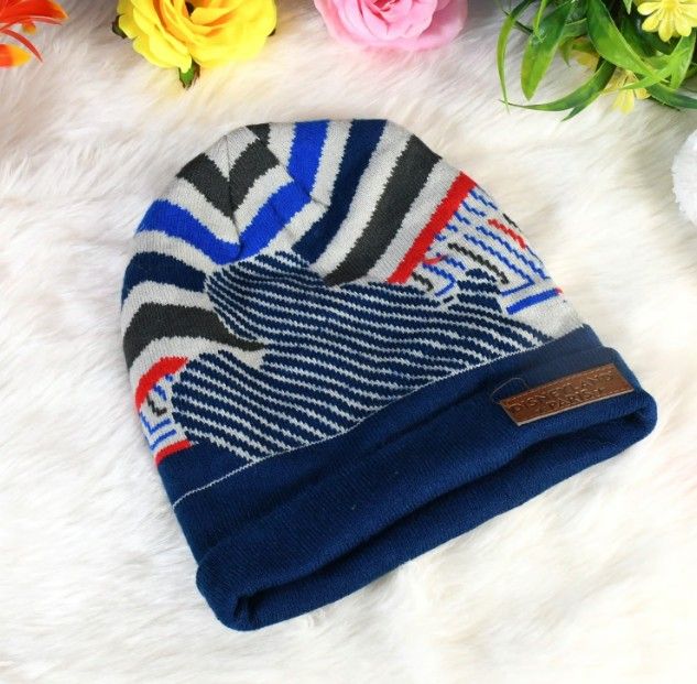 Winter Woolen Knitted Cap with Inner Fur Lining