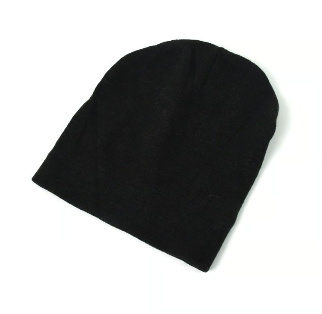Classic Winter Knit Beanie Cap – Solid Black