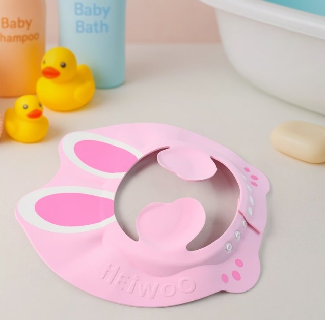 WinnXi Adjustable Bunny Ear Baby Shower Cap – Cute & Safe Bath Hat