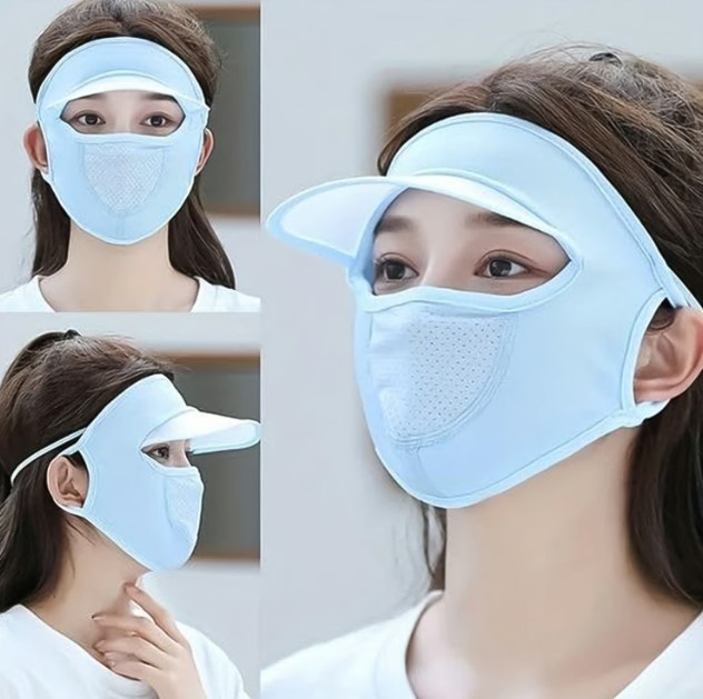 Women's Full Face UV Protection Cap with...