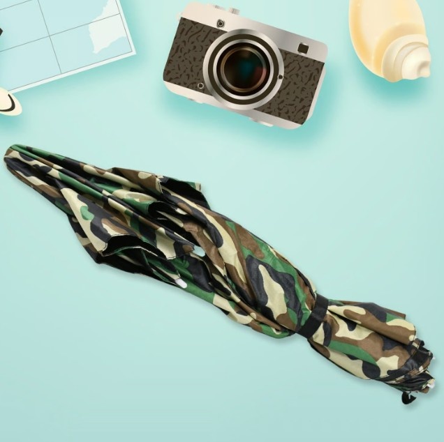 WinnXi Camouflage Umbrella Hat with Elastic Band – Hands-Free Sun & Rain Protection