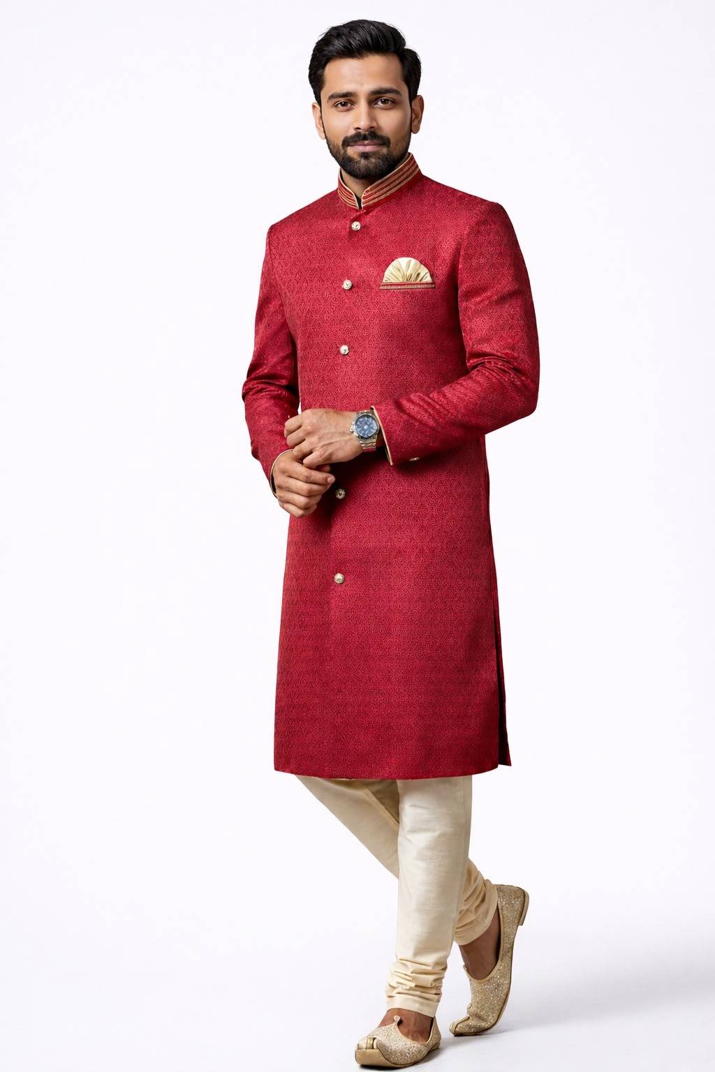Men’s Indo-Western Sherwani in Premium J...