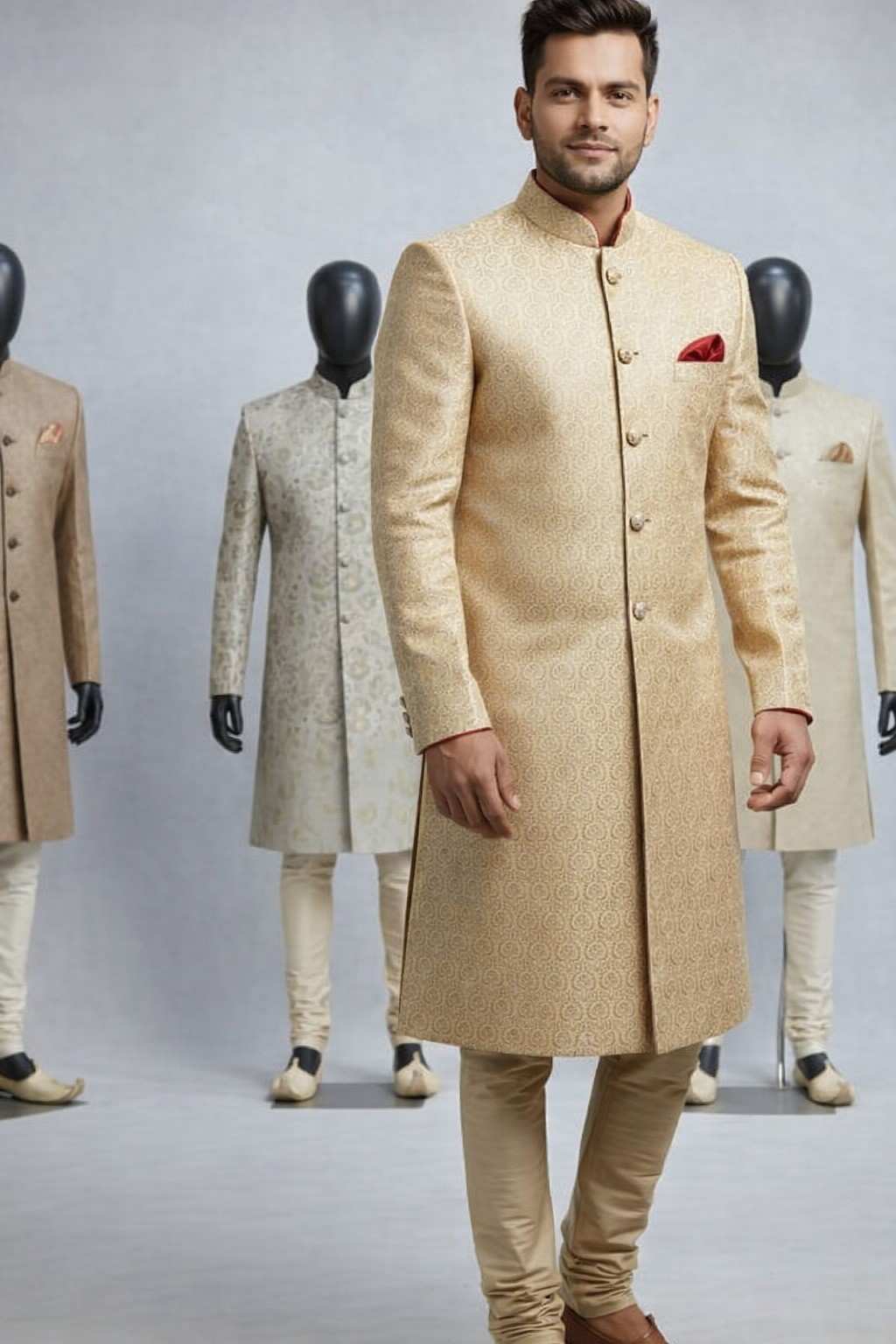 Men’s Designer Indo-Western Sherwani in...