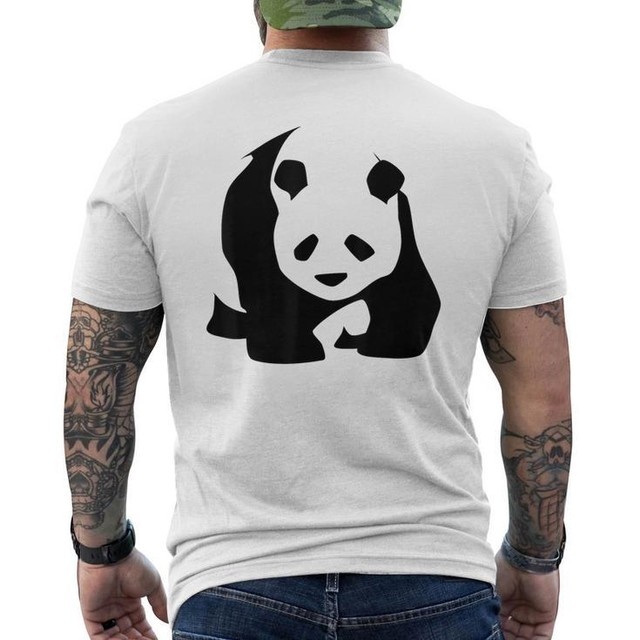 Men’s White Panda Graphic Printed T-Shir...